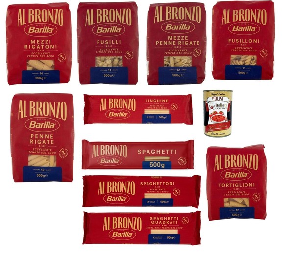 Barilla Al Bronzo Pasta Testpaket 10X500G Italienische Premium Pasta +Polpa-image