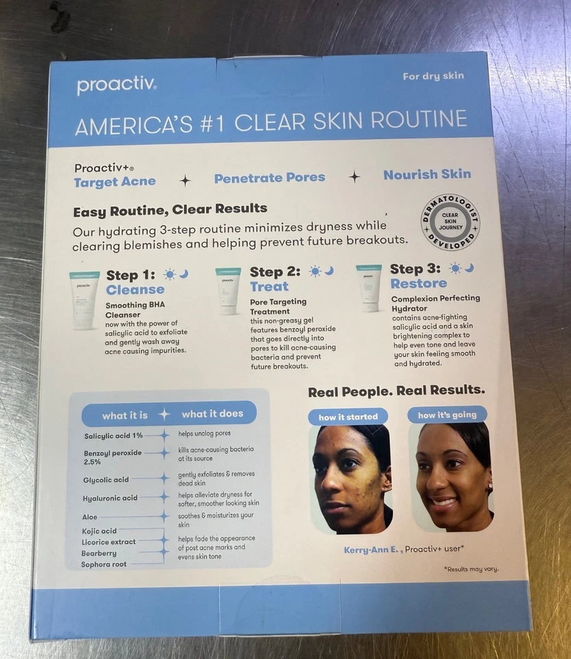 Proactiv Hydrate & Brighten Rutina de acné de 3 pasos para piel seca 05/2026 NUEVO EN CAJA Foto 2 de 2