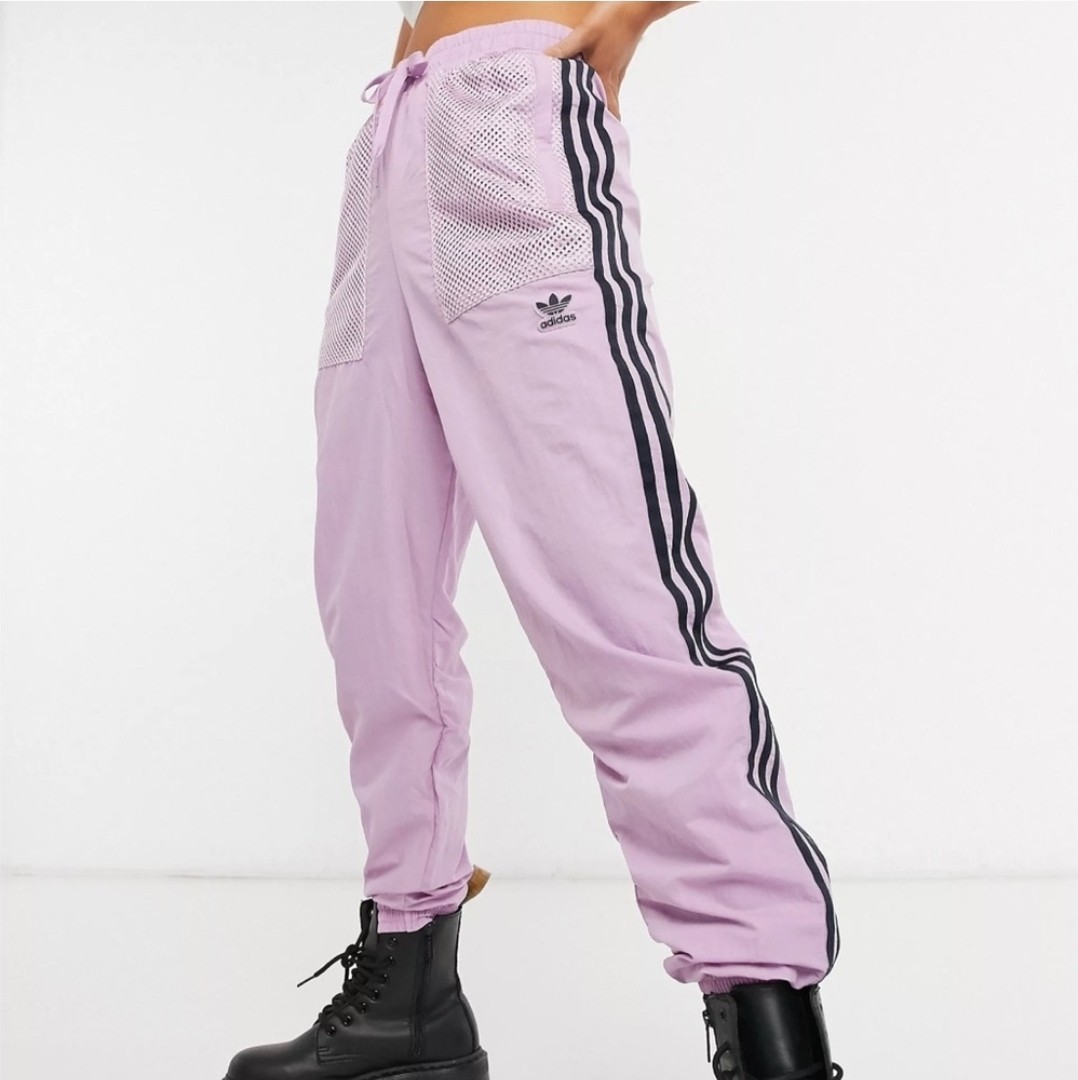 Adidas Originals Magic Berry Mesh Logo Nylon Track Pants Women's L