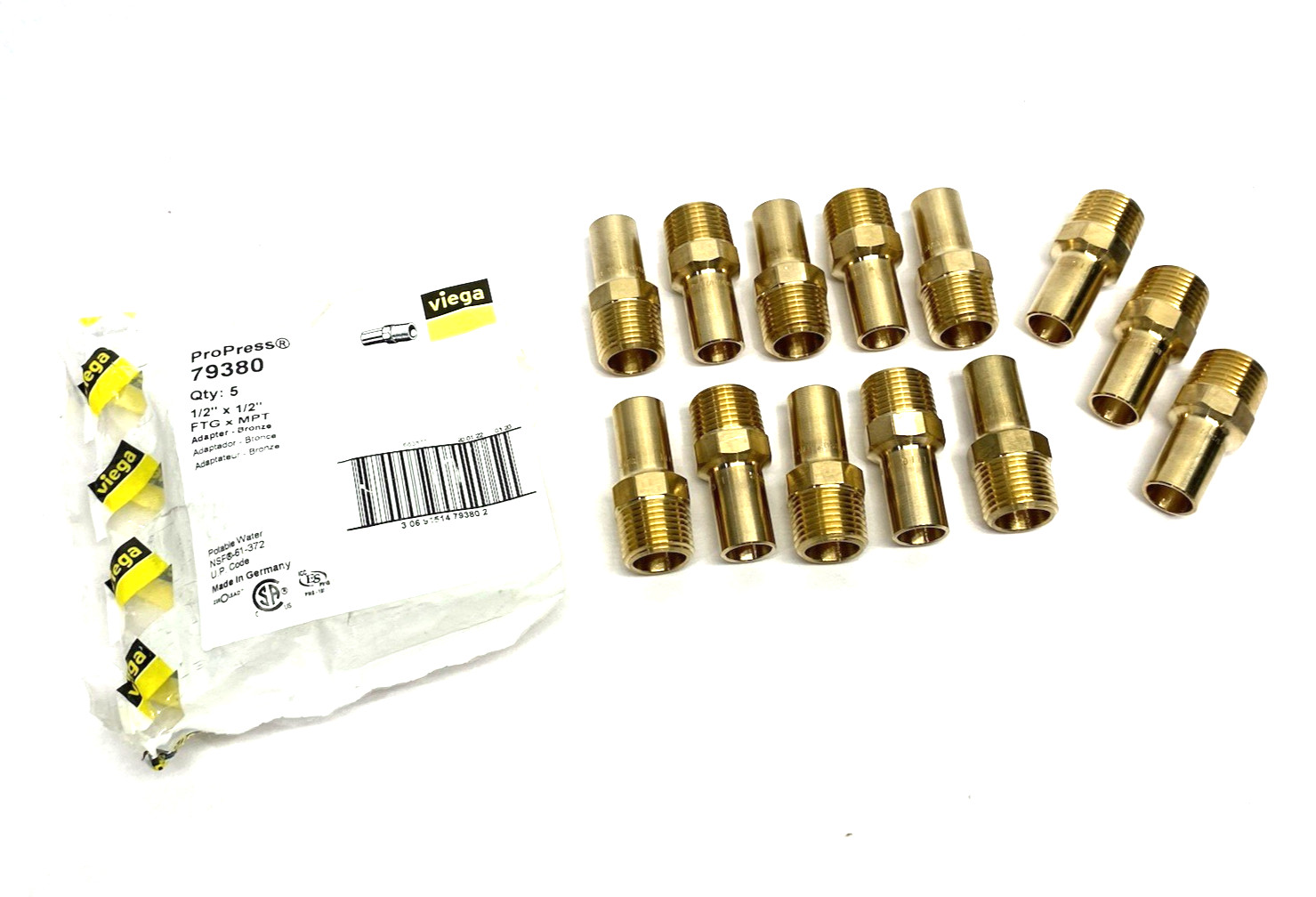 Viega 79380 ProPress Male Pipe Adapter, FTG x MPT - Model 2911.1ZL LOT OF 13