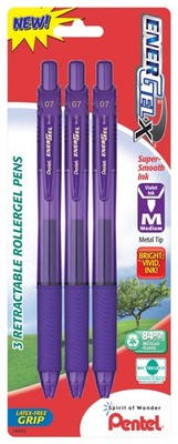 Pentel EnerGel-X Retractable Roller Gel Pen, 1 Count (Pack of 1), Violet 