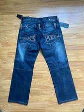 NWT 883 Police Jeans Double Pants  Mens W32 L30 Blue Hip Hop Y2K Streetwear