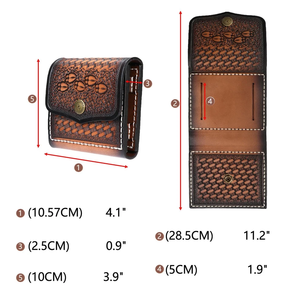 TOURBON Munitionstasche aus Rindsleder Gürteltasche mit 40 Patronen für .22 L... - Bild 4 von 4