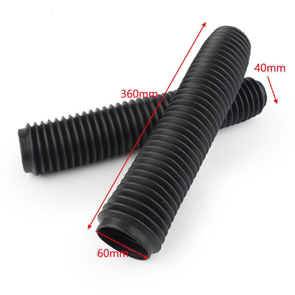 2x 360MM Fork Dust Covers Gaiters Boots Shock For Motor Dirt Bike Black