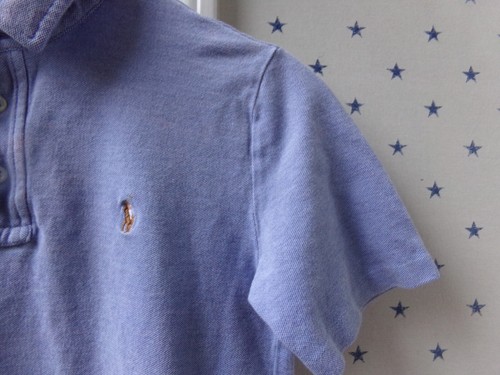 THRASHED FLAW Boys Medium Blue Ralph Lauren POLO Shirt $59 10-12 Short Sleeve M - Picture 12 of 14