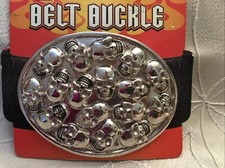 Vintage Belt Buckle Iron Skulls Novelty Inc New