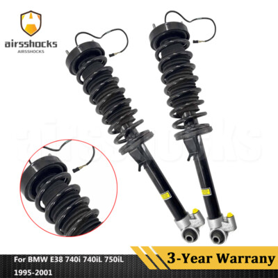 E38 Rear Coil 2X Rear Coil Spring Shock Struts Assys w/EDC Fit BMW E38 740i 740iL ...