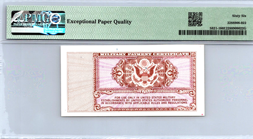 Series 472, 5 Cents 1st Printing Military Payment (MPC) PMG 66 EPQ Pick S821-1 - Picture 2 of 13