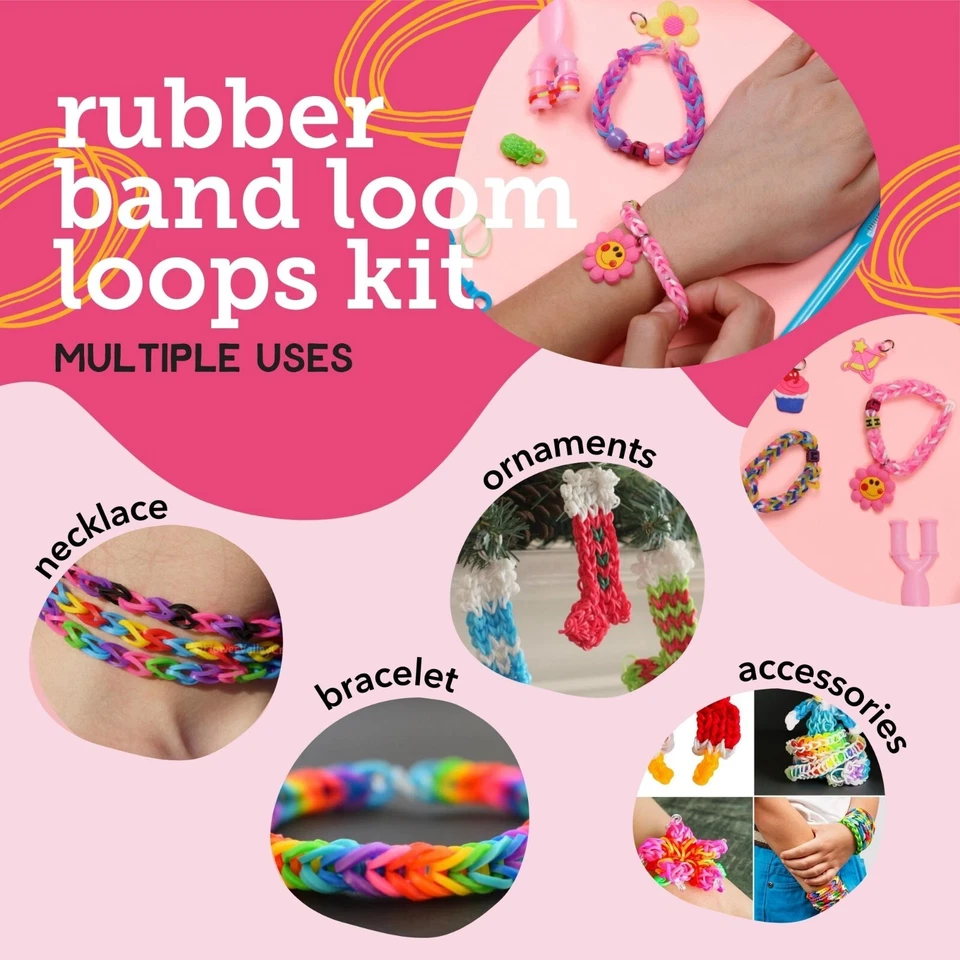 Incraftables Rubber Band Bracelet Making Kit. Rainbow Rubberband Set - Image 3 of 4