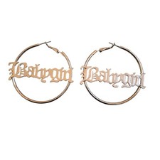 Baby Girl Hoop Silver Earrings Women's Teens Girl Flashy Large 2 Inch Hinged