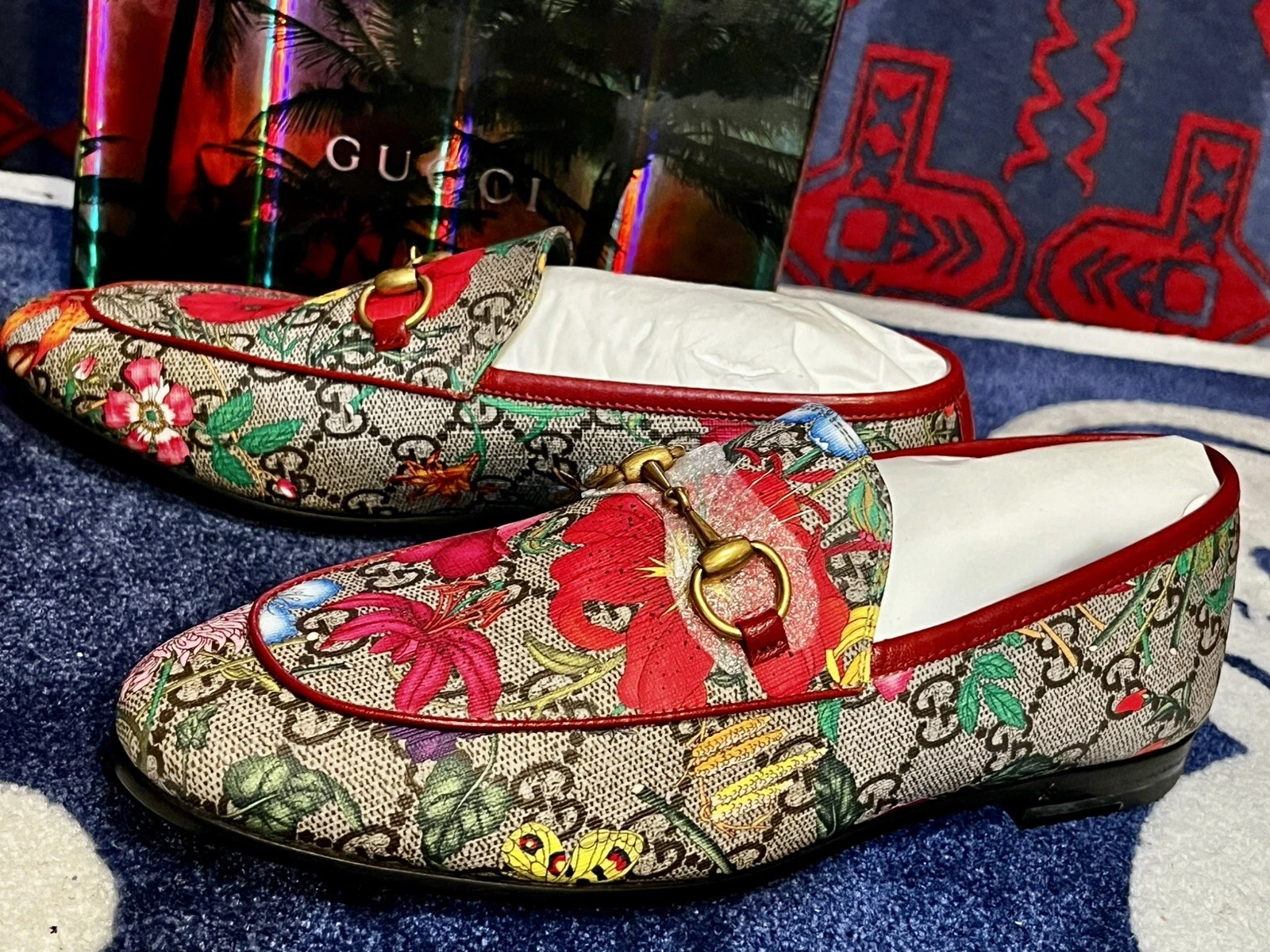 Mocassins Gucci Supreme GG imprimé flore taille 36/5,5 femme neufs dans leur boîte
