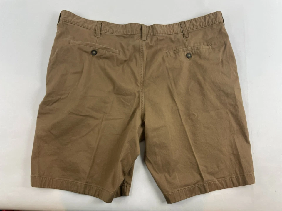 [g] George Chino Shorts Men's Size 42 Brown Flat Front Buttoned Back Pockets - Image 2 of 4
