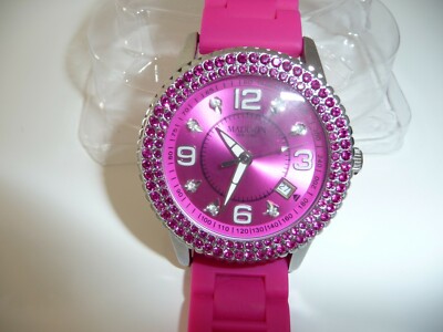 Madison Uhr New York Glamour Swarovski, pink, Magenta, wie Neu