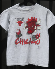 Vintage Chicago Bulls T Shirt Small Michael Jordan AOP NBA Break Through Nutmeg