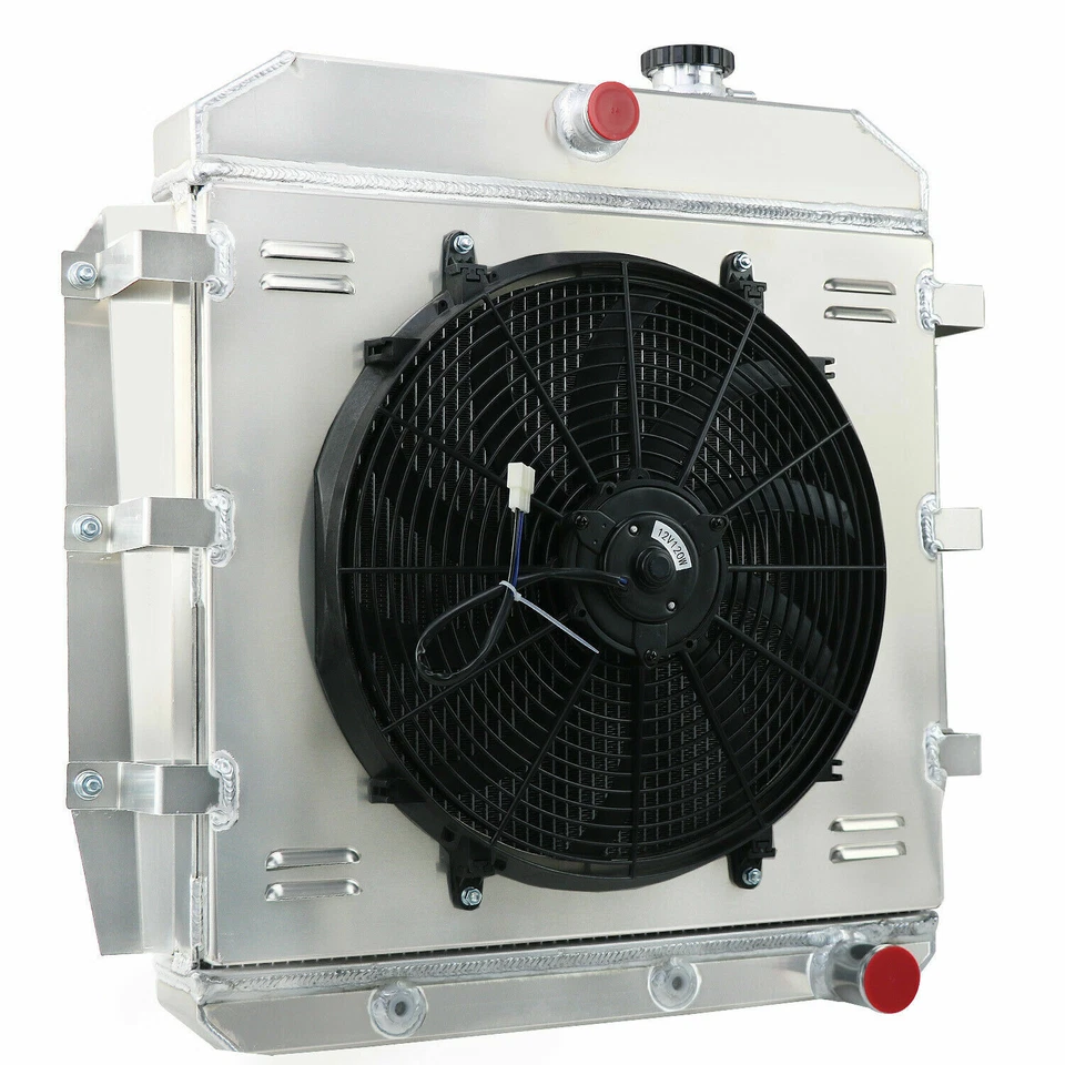 For 1955-59&56 Chevy Apache Truck GMC 100 150 4 Row Aluminum Radiator+Shroud Fan - Изображение 2 из 4