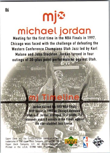 1998 Upper Deck MJx #86 Michael Jordan 004618 - Picture 2 of 2