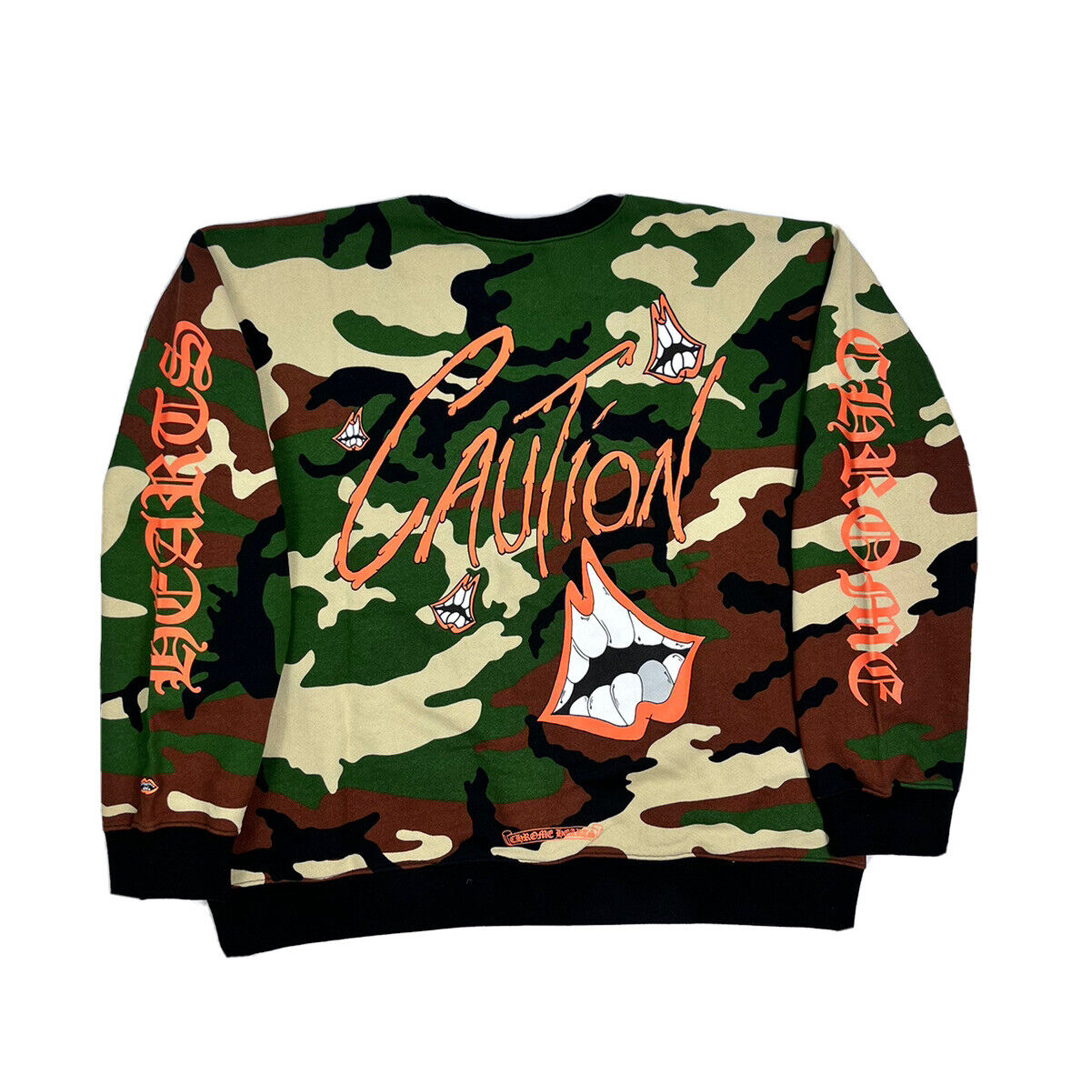 CHROME HEARTS MATTY BOY CAMO CAUTION JUMPER SIZE: XXL
