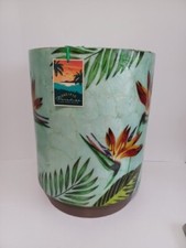 Birds Of Paradise Pedestal Table, Capiz Shell, Pacific Paradise, New 