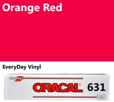 12"x5'- Orange Red - Matte Oracal 631 Exhibition CAL Vinyl Roll -Adhesive Vinyl