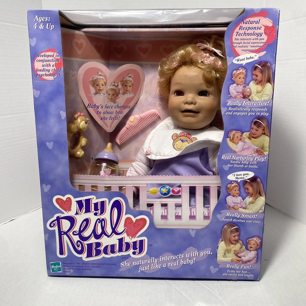 Hasbro My Real Baby Doll Interactive Natural Response Technology