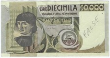 ↙️ FALSO D'EPOCA 10000 LIRE RITRATTO D'UOMO DEL CASTAGNO 03/11/1982 R