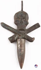 Pendant WW1 Skull WW2 WWI Skeleton WWII Goth Death head Tobacco card German Sign