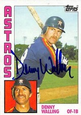 Denny Walling autographed baseball card (Houston Astros) 1984 Topps #36