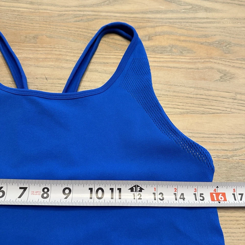 Camiseta sin mangas Fabletics Denise tejido esculpido calado eléctrica azul para mujer 2XL elástica Foto 4 de 4