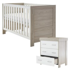 Image of Obaby Nika 2-Piece Nursery Room Set - Cot Bed & Changing Unit