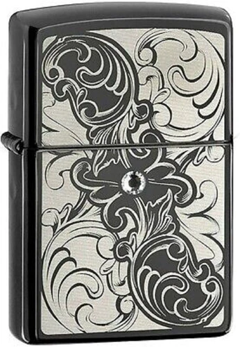 Zippo 28324 Gunstock Filigree Swarovski Element Lighter , Made in USA
