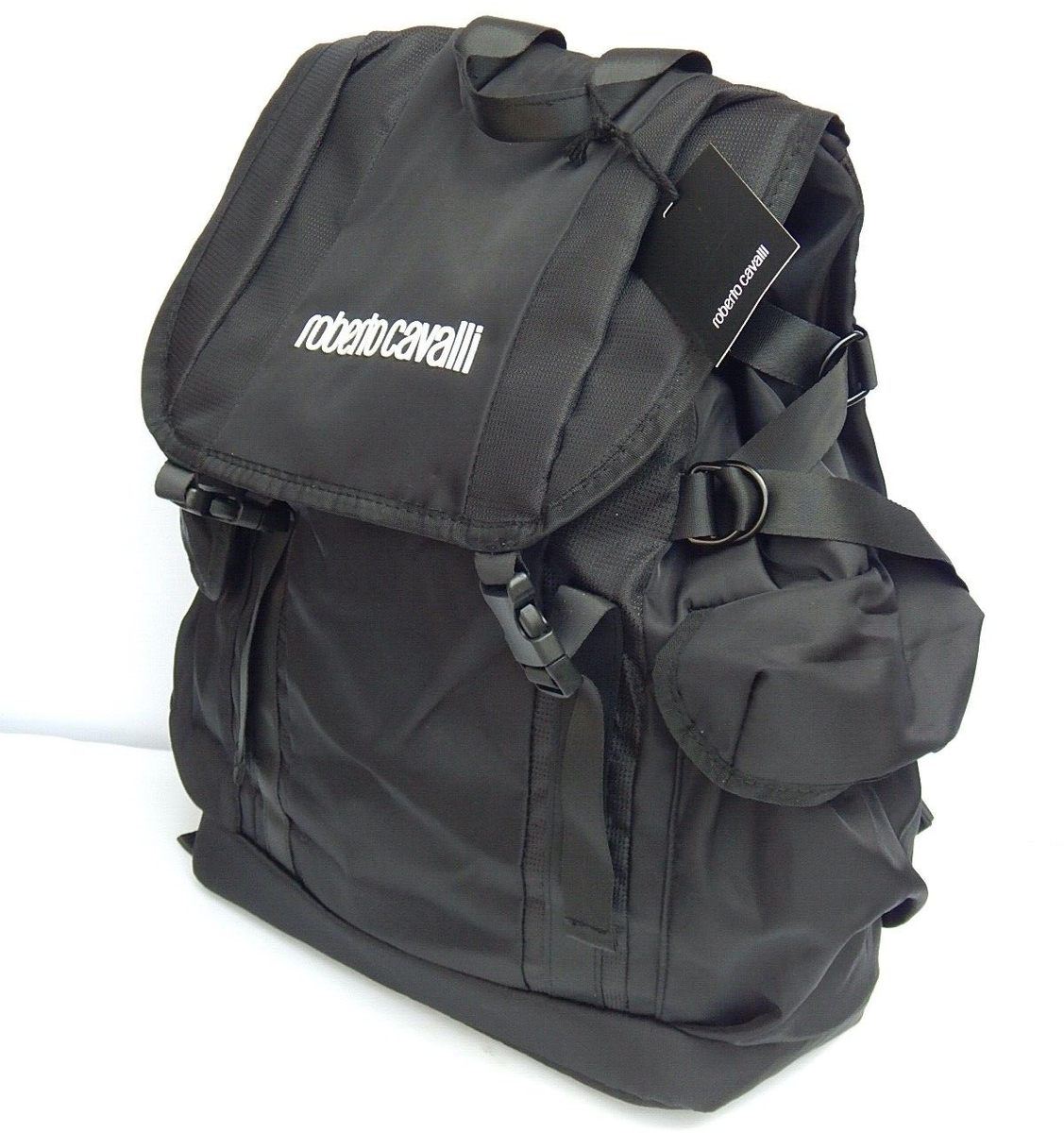 ROBERTO CAVALLI Unisex TRAVEL BACKPACK BLACK NYLON NEW  display picture 2