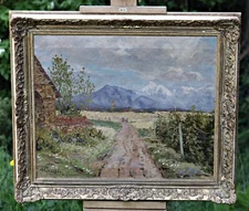 Ludwig From Andok (1891-1975) - Landscape With Mountains, Chiemsee? Oil Painting
