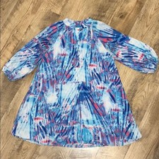 Buddy Love Merida Blue/Pink Abstract Tunic Dress Women's Size Small