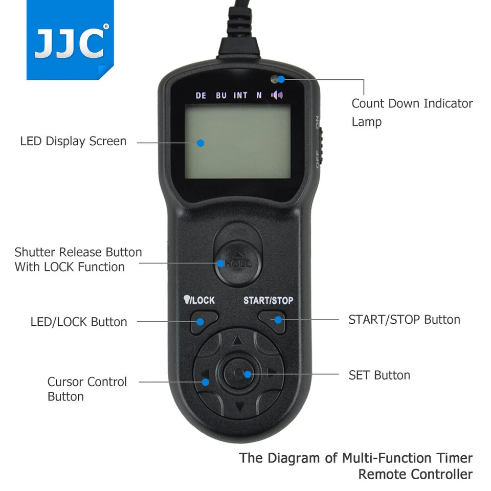 JJC Timer Remote Control for Canon EOS R R6 RP 80D 77D 70D 60D 760D 750D 700D - Image 3 of 4