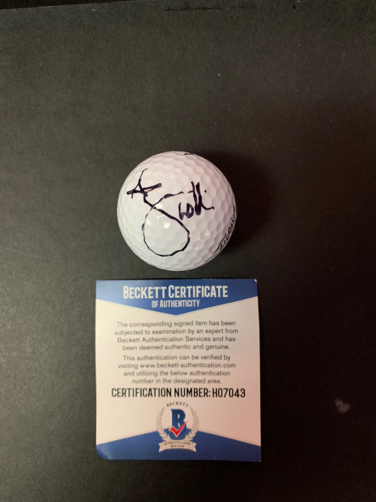 Adam Scott Autographed Signed Masters Golf Ball Beckett Coa 