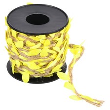 33ft 5mm Burlap Leaf Ribbon Vine Natural Jute Rope Twine, Yellow