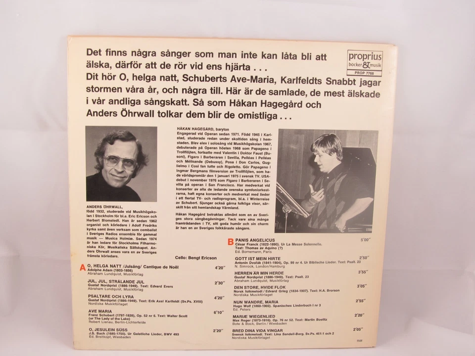 AUDIOPHILE PROPRIUS Aftonsång och Julepsalm HÅKAN HAGEGÅRD Hakan Hagegard - Image 2 of 4