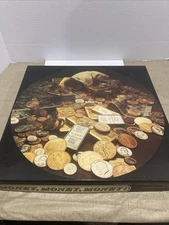 RARE Vintage COMPLETE Springbok MONEY MONEY MONEY Circular Jigsaw Puzzle Htf
