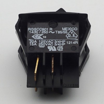 RGSCC901-R-B-B-D  RGS-00011423 Rocker Switch DPST ON-OFF 20A 250VAC x 2PCS NEW