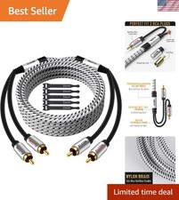 RCA Cable 100 Ft Hi-Fi Sound-16 AWG-Shielded 2 RCA Male to 2 RCA Male Stereo ...