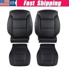 Driver Passenger Bottom Top Leather Seat Cover For 2015-2019 Silverado 1500 2500