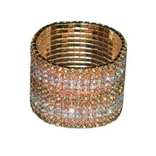 Multicolor Rhinestone Stackable Stretch Bracelets 12 Rows Sparkling Strand Cryst