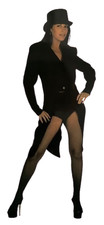 Ladies Tailcoat Costume Jacket Cabaret Fancy Dress Outfit