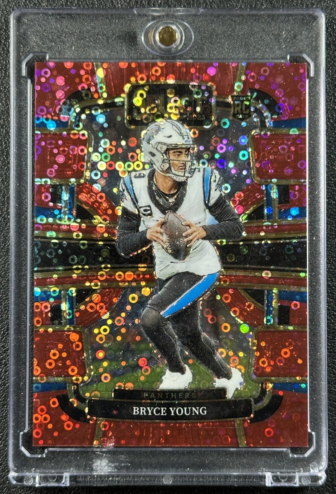 BRYCE YOUNG 2023 PANINI SELECT #14 ROOKIE DISCO RED PRIZM RC CONCOURSE 38/49