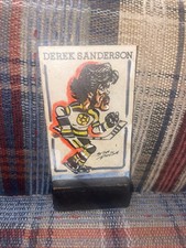 1960S NHL HOCKEY ARTWORK WOOD CARD DEREK SANDERSON BOSTON BRUINS AHL OHL WHA WHL