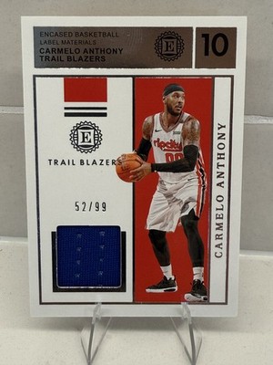 2019-20 Panini Encased - Label Materials Carmelo Anthony #LM-CMA /99 (MEM)