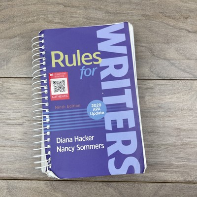 Rules for Writers with 2020 APA Update by Diana Hacker and Nancy Sommers (2020,