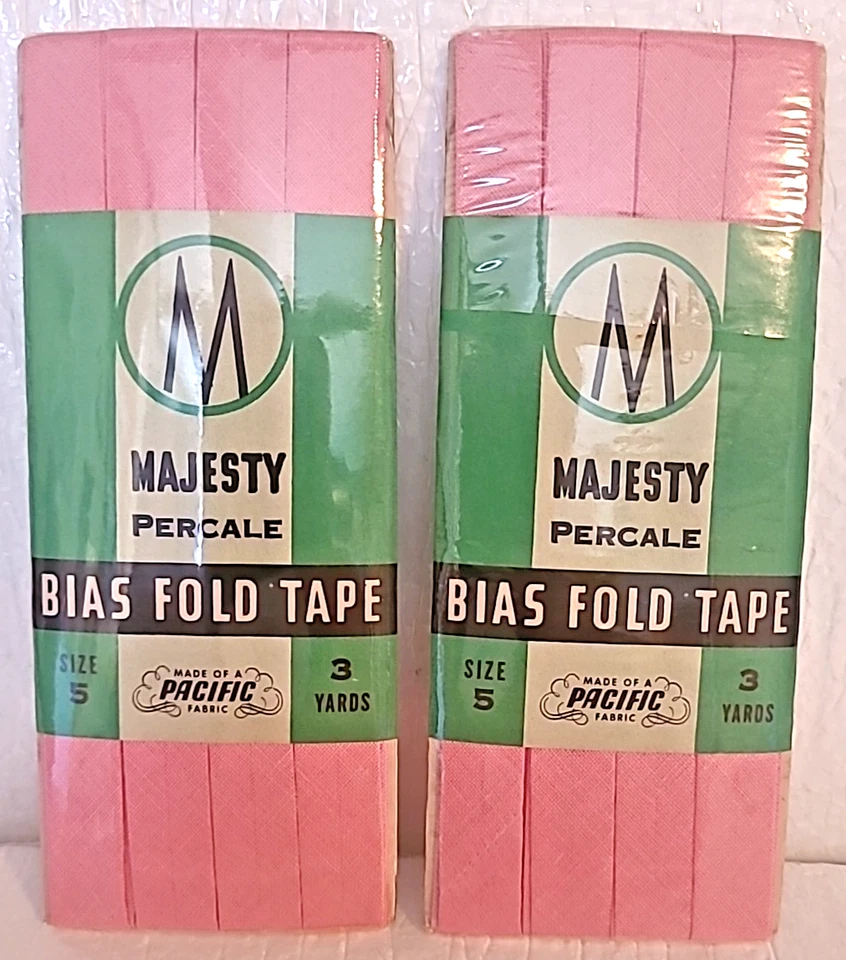 Lote De Colección #2 Majesty Percal Sesgo Cinta Plegable Rosa 3 yardas-1/2" Talla 5 Tela Pacífico Foto 3 de 4