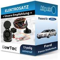 für Ford Focus Stufenheck 02.1999-08.2003 Towtec E-Satz 13Polig Universell