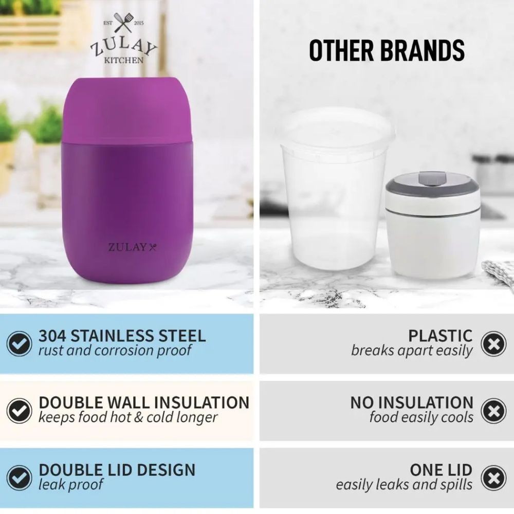 Stainless Steel Soup Thermos - 16oz Vacuum Insulated Food Jar